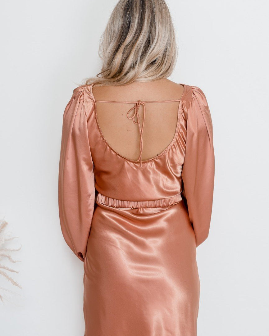 Tonneli Dress - Rust-Dresses-Womens Clothing-ESTHER & CO.