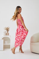 Women's blush floral dress styled look by Esther & Co
