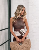 Balayage cream floral maxi dress, side view