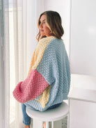 Colline Cardigan in Yellow Multi womens yellow pastel cardigan styled outfit