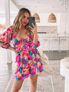 Conell Shorts in Pink Fiesta womens pink fiesta print shorts styled outfit