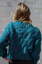 Hadi Knit in Teal teal women's knit jumper back view