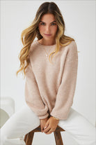 Harvie Knit in Cappuccino cappuccino wool blend knit full length view