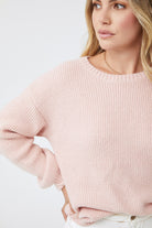 Harvie Knit in Pink pink wool blend jumper back view