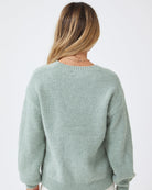 Harvie Knit in Sage sage wool blend womens knit full length view