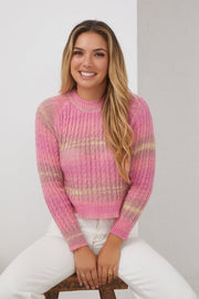 Jessanie Knit Top - Pink Print