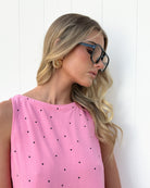 Lizzo Top in Candy Spot candy spot crop top full length view