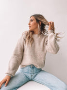 Harvie Knit in Cappuccino womens wool blend jumper in cappuccino front view