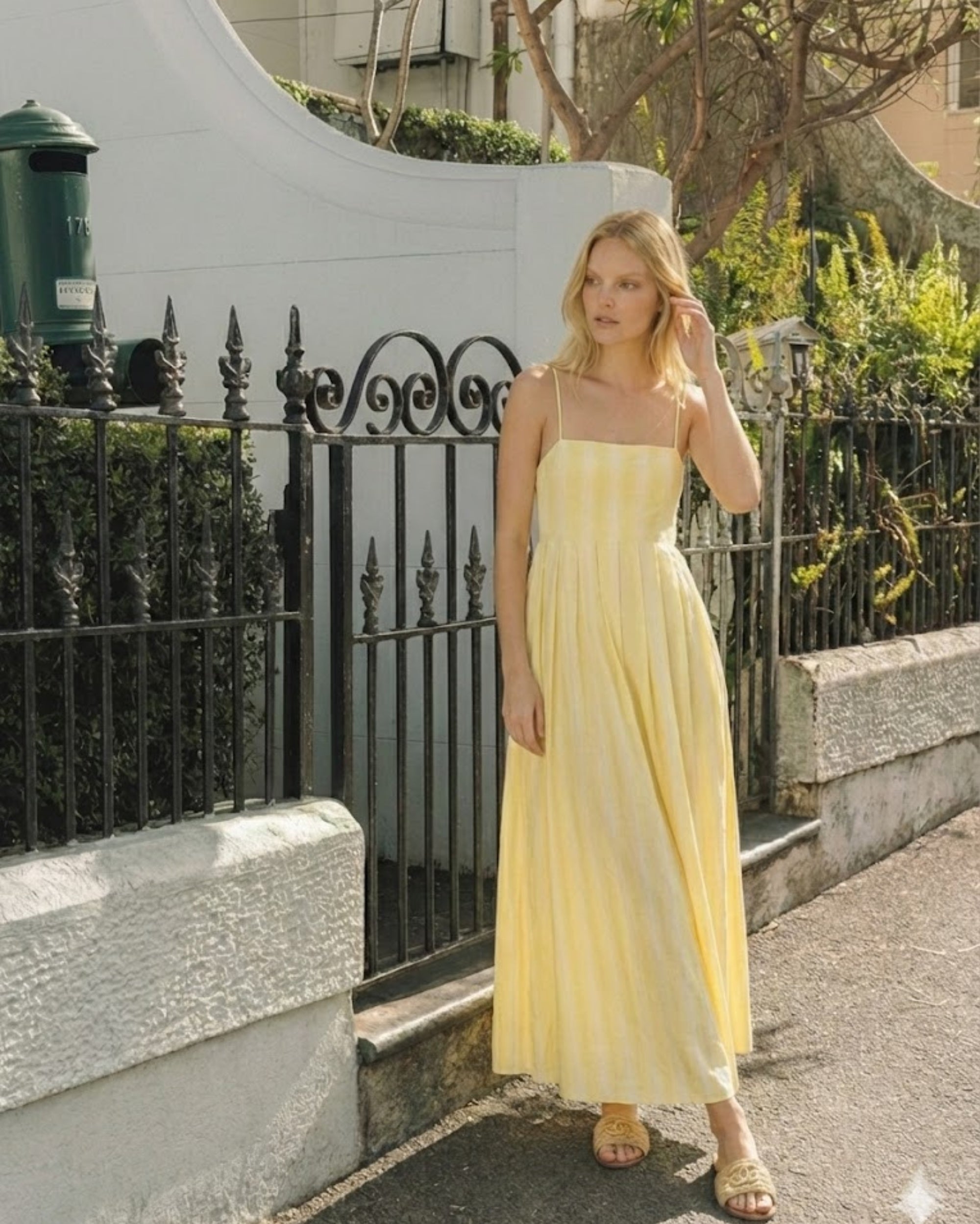 Esther & Co. Rhiannon Dress - Yellow Stripe – ESTHER & CO.