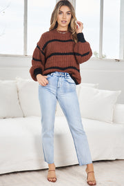 Cinnabon Knit - Chocolate Stripe