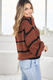 Cinnabon Knit - Chocolate Stripe