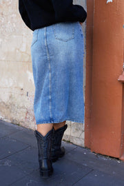 Abilane Skirt - Blue Denim-Skirts-Womens Clothing-ESTHER & CO.