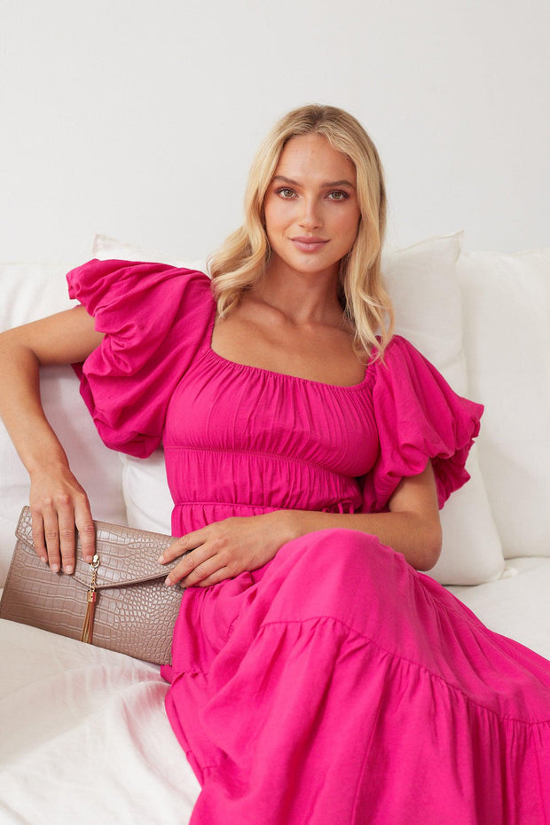 Adrianie Dress - Hot Pink-Dresses-Womens Clothing-ESTHER & CO.