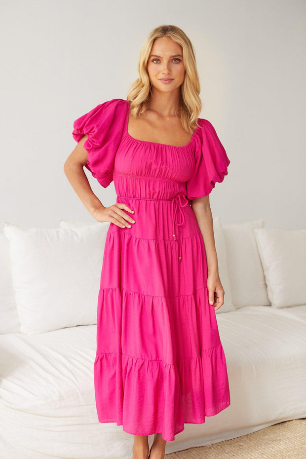 Adrianie Dress - Hot Pink-Dresses-Womens Clothing-ESTHER & CO.