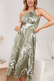 Amarey Dress - Olive Print