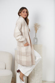 Brinda Cardigan - Beige Check