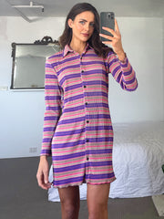 Callidora Dress - Purple Stripe