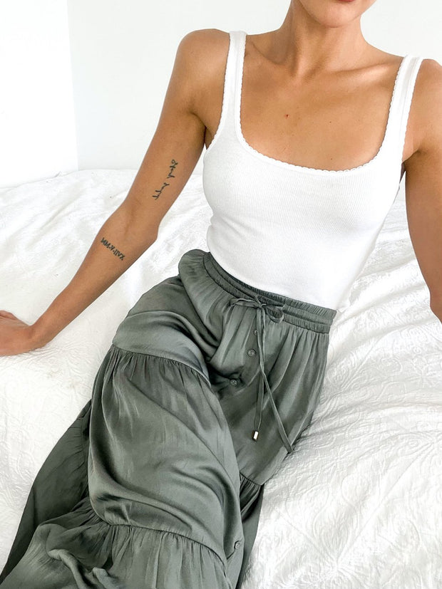 Celeste Skirt - Dark Khaki-Skirts-Womens Clothing-ESTHER & CO.