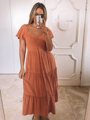 Celie Dress - Rust