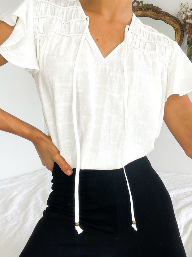 Cheyenne Top - White-Tops-Womens Clothing-ESTHER & CO.