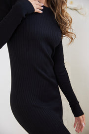 Claudias Knit Dress - Black-Dresses-Womens Clothing-ESTHER & CO.