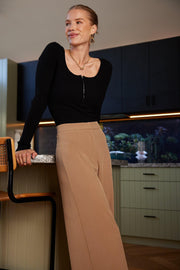 Estralla Pants - Brown-Pants-Womens Clothing-ESTHER & CO.