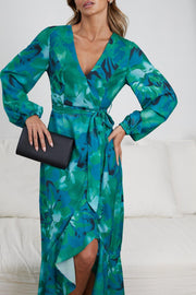 Evy Dress - Green Floral-Dresses-Womens Clothing-ESTHER & CO.