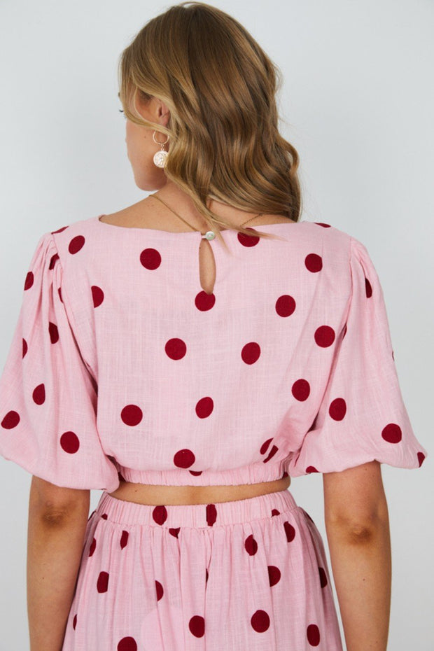 Feza Top - Pink Spot-Tops-Womens Clothing-ESTHER & CO.