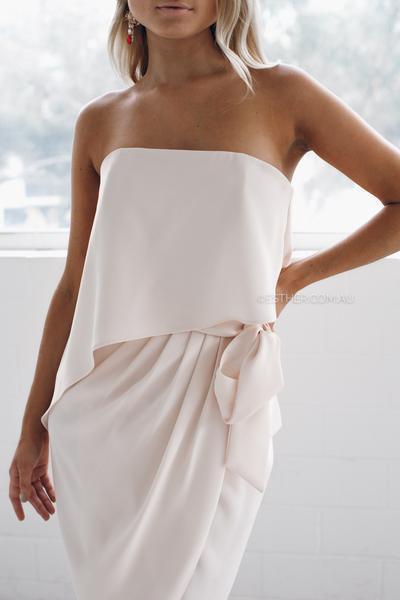 Fleur Strapless Dress - Nude-Dresses-Esther Luxe-ESTHER & CO.