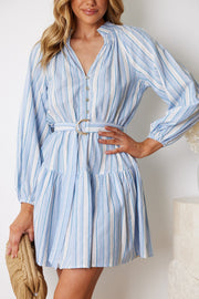 Florinne Dress - Blue Stripe