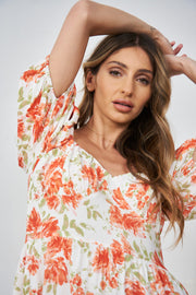 Flurry Dress - White Print