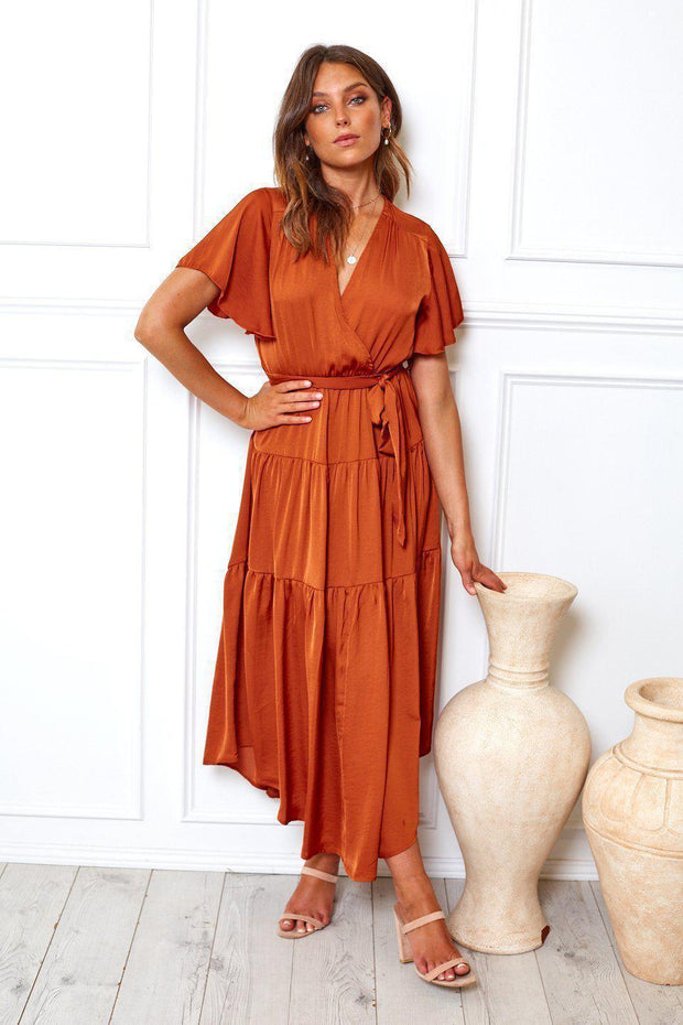 Givenchy Dress - Burnt Orange-Dresses-Womens Clothing-ESTHER & CO.