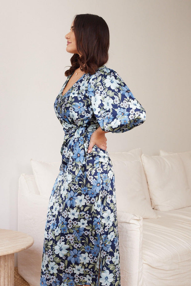 Heather Dress - Blue Floral-Dresses-Womens Clothing-ESTHER & CO.