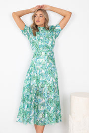 Hermosa Dress - Green Print