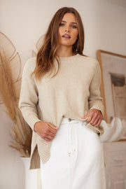 Jadyn Knit - Beige-Knitwear-Womens Clothing-ESTHER & CO.