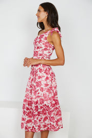 Janise Dress - Red Floral