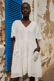 Jaydenne Dress - White Spot