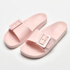 Women's jelly slides, side view, comfortable everyday flats by Esther & Co