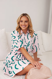 Jillana Dress - Pink Print