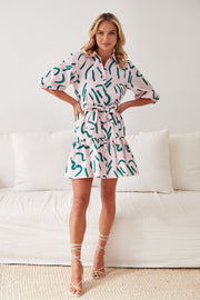 Jillana Dress - Pink Print