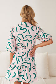 Jillana Dress - Pink Print