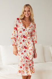 Juanita Dress - Beige Print