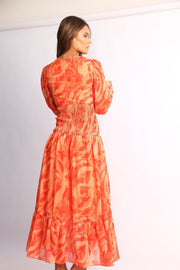 Jyra Dress - Orange Print