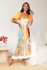 Kalina Dress - Yellow Print-Dresses-Womens Clothing-ESTHER & CO.