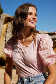 Karinia Top - Pink-Tops-Womens Clothing-ESTHER & CO.