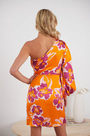 Laren Dress - Orange Floral-Dresses-Womens Clothing-ESTHER & CO.