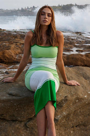 Magdalene Knit Dress - Green Print-Dresses-Womens Clothing-ESTHER & CO.