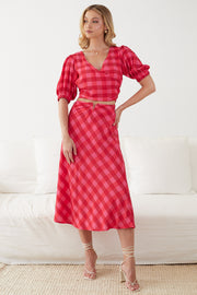 Phora Top - Pink Gingham