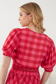 Phora Top - Pink Gingham