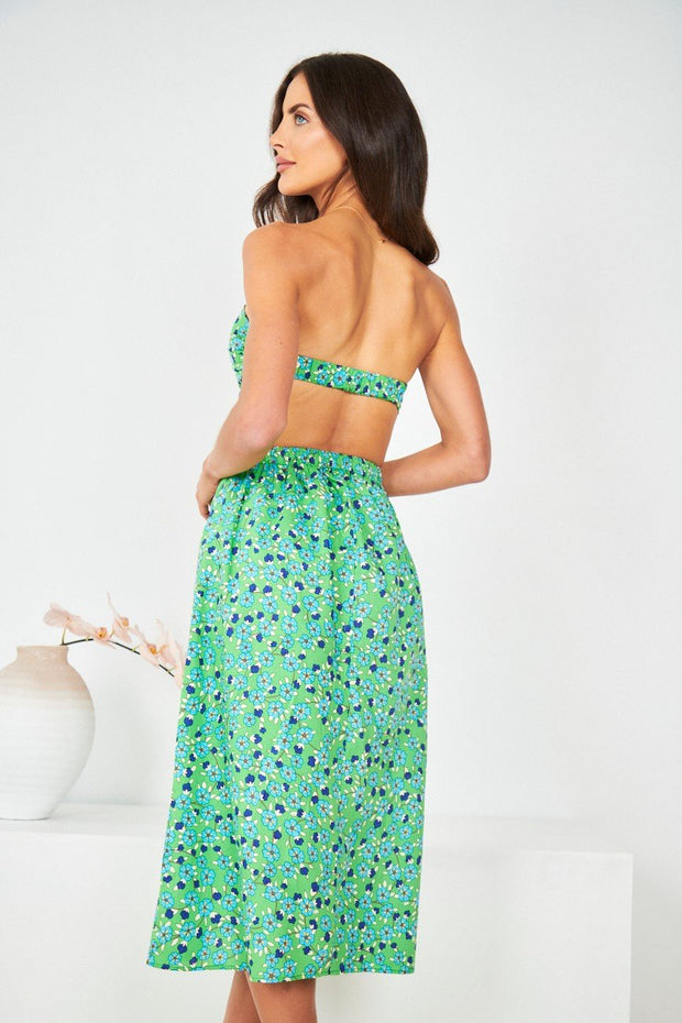 Recia Dress - Green Print-Dresses-Womens Clothing-ESTHER & CO.